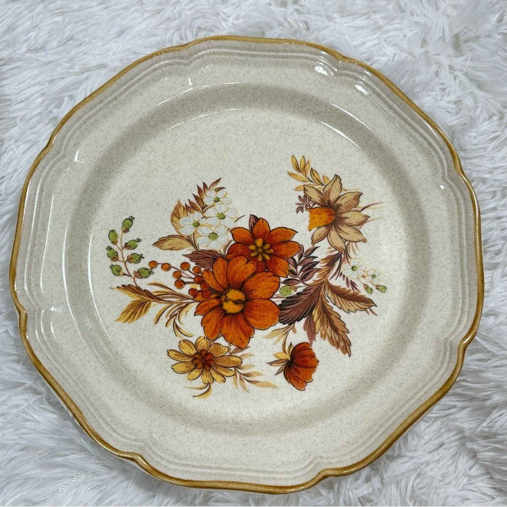 4 VTG Mikasa Garden Club Harvest Bouquet Dinner Plates 10,75” 455 Made In Japan - Picture 3 of 10